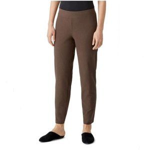Eileen Fisher Washable Stretch Crepe Slim Ankle Pant Cocoa Size XL